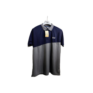 GAP Navy and Gray Color-Block Polo Shirt